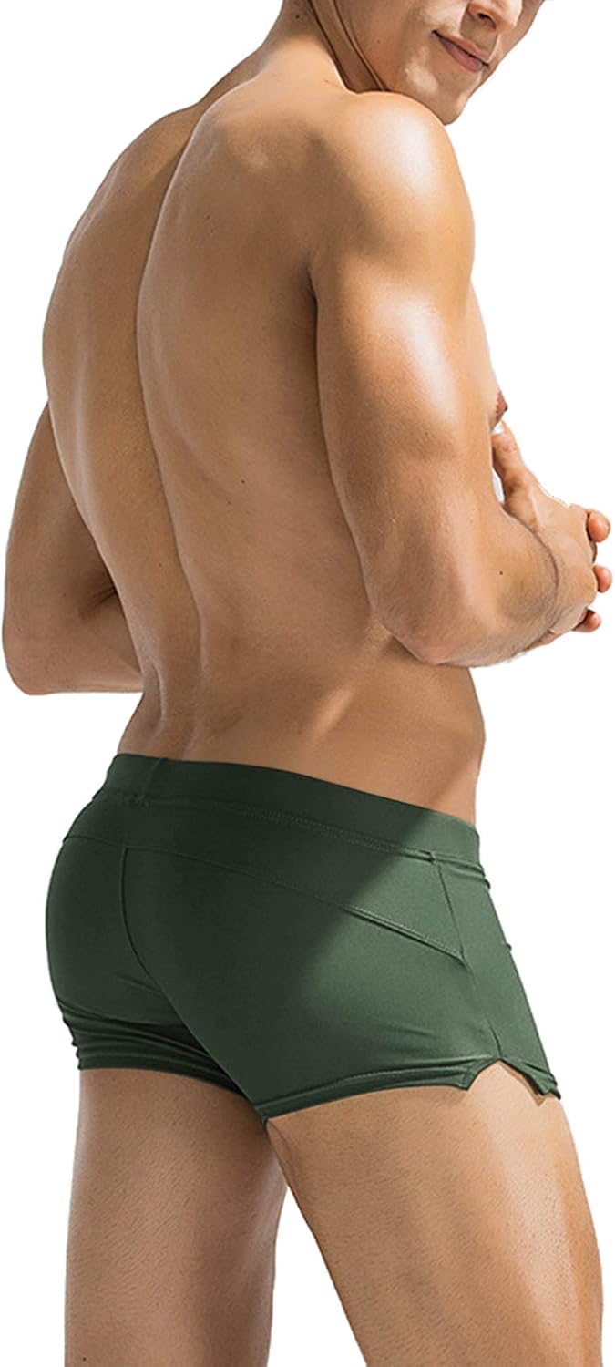 Mens Swim Trunks Swimwear Bathing Suit Swim Brief Square Leg Board Short