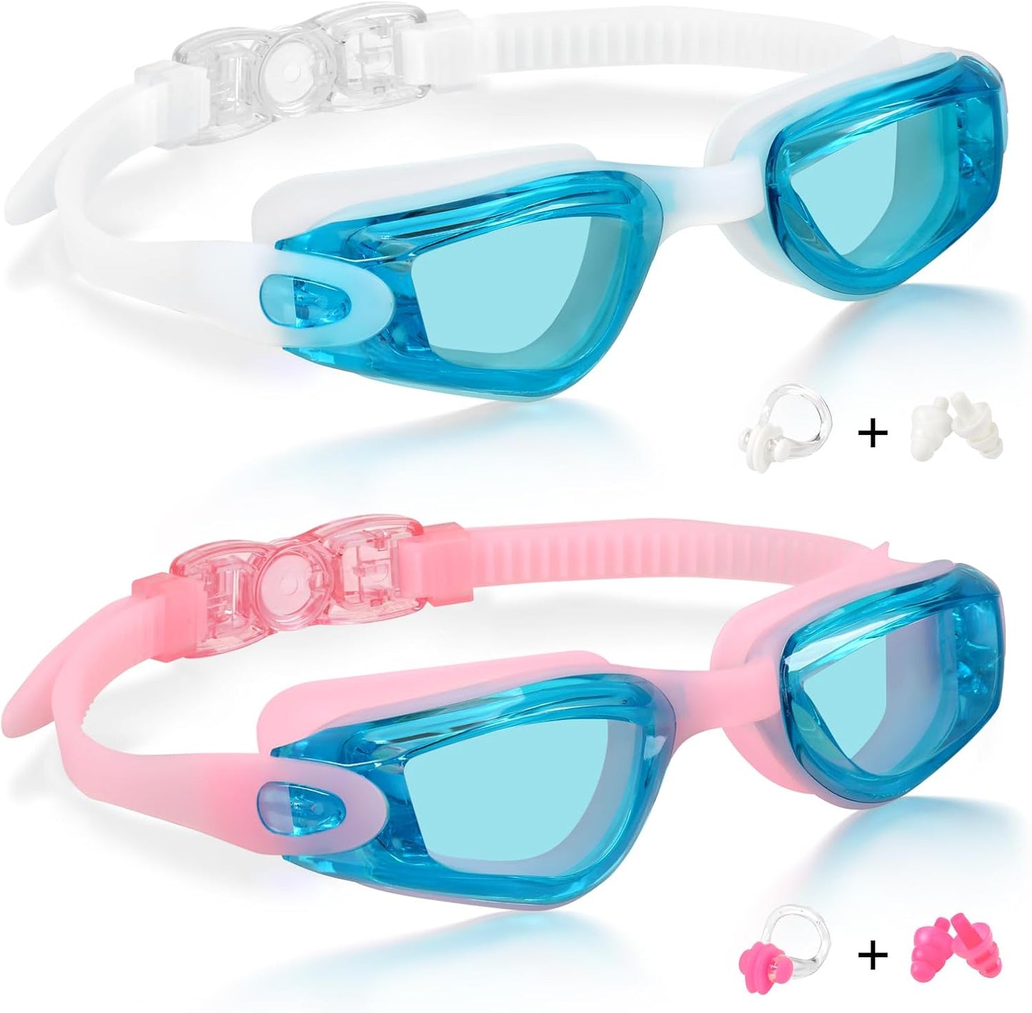 Kids Swim Goggles, Pack of 2 Swimming Goggles for Children Boys & Girls Age 3-14