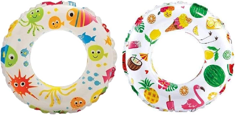 Recreation Lively Print Swim Ring, Summer Fun (Pack of 2 Assorted)