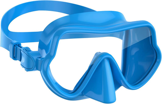 Full Silicone Swimming Goggles with Nose Cover,Panoramic View Antiglare Tempered Glass Snorkel Mask Anti-Fog&Leak for Swim Snorkeling Scuba Diving
