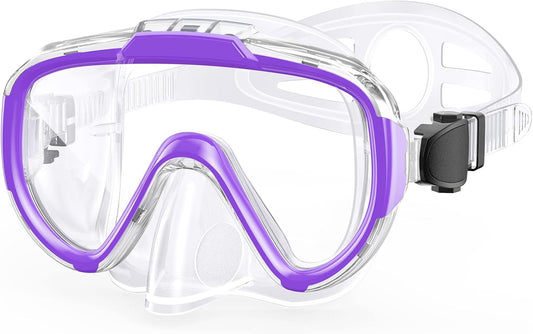 Swim Goggles Adult Kids, Anti Fog Swimming Goggles with Nose Cover,No Leaking Clear Snorkel Dive Mask 180 Wide View Men Women Youth Boys Girls
