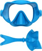 Full Silicone Swimming Goggles with Nose Cover,Panoramic View Antiglare Tempered Glass Snorkel Mask Anti-Fog&Leak for Swim Snorkeling Scuba Diving - Image 2