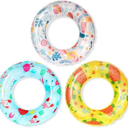 Inflatable Pool Floats for Kids Children - 3 Pack Swim Ring Tube Toys for Swimming Pool Outdoor Beach Party