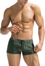 Mens Swim Trunks Swimwear Bathing Suit Swim Brief Square Leg Board Short